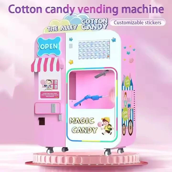 Cotton Candy Machine Robot Factory Customized Commercial Fully Automatic Vending Machine for Shopping Mall Multi-Flavor