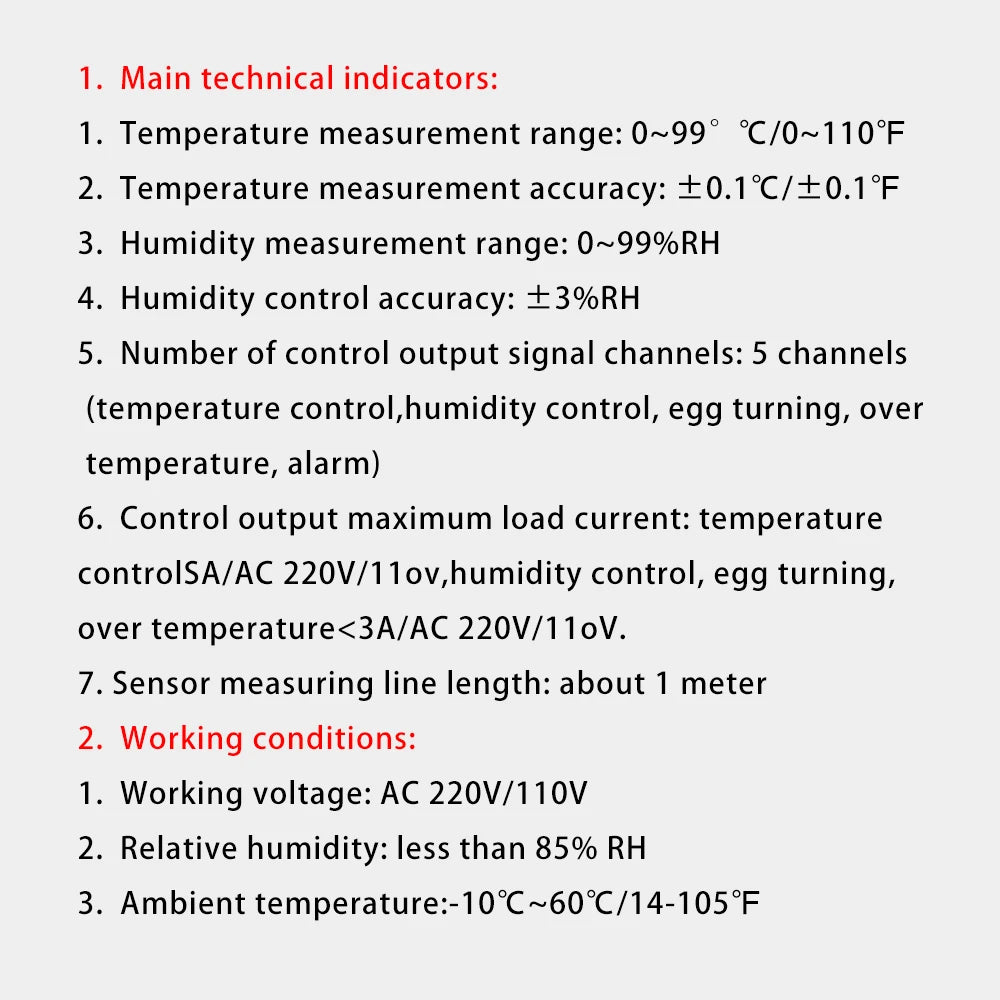 Automatic Intelligent Temperature Controller Incubator Control System  Microcomputer Hatching Temperature Humidity Controller
