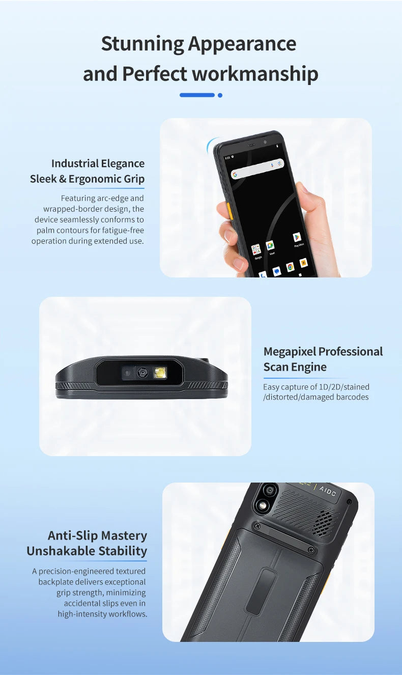 TC60 6 inch PDA Rugged Android Smart Terminal 2D Barcode Scanner with WIFI Bluetooth High Quality Mobile Industrial RFID