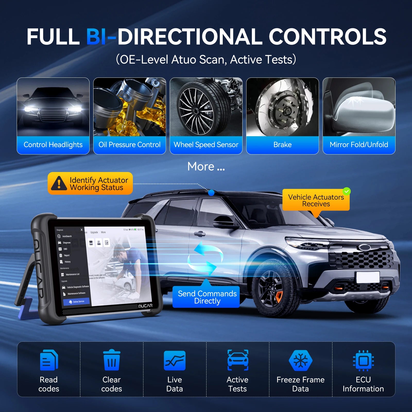 MUCAR 892BT AI-Assisted Bi-Directional Scan Tool Full System OBD2 Scanner Diagnostic Tool ECU Coding 35 Services With CANFD DOIP