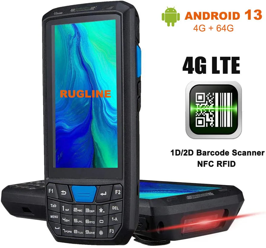 RUGLINE PDA Android Handheld Terminal Honeywell Barcode Scanner 1D 2D QR Portable Data Collector Terminal Device With 4G NFC