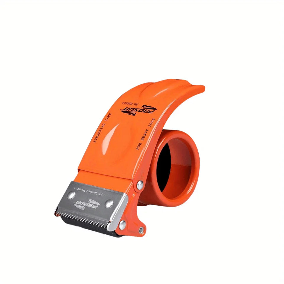 Heavy duty handheld packaging tape dispenser, automatic cutting and sealing, metal structure,used for efficient sealing of boxes