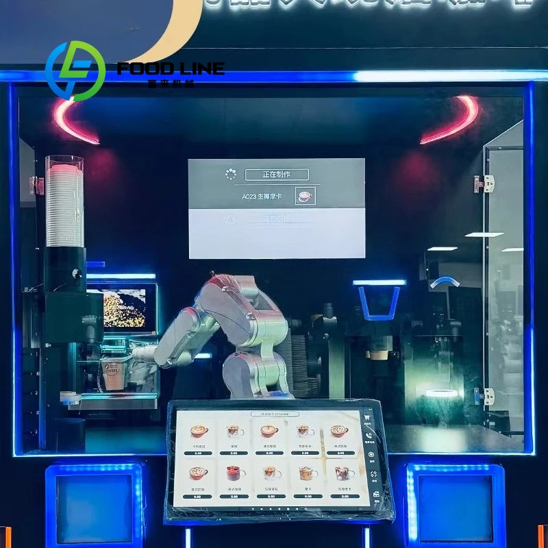 Customized Mini Coffee Robot with Robotic Arm  Compact and Efficient Coffee Maker for Small Spaces