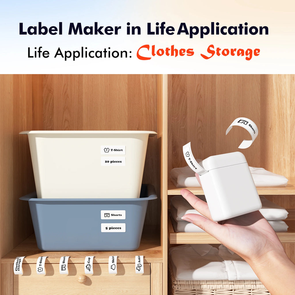 Self-adhesive Label Maker Address Label Printer Bluetooth Thermal Printer for Business Office School Home Barcode Logo Clothing