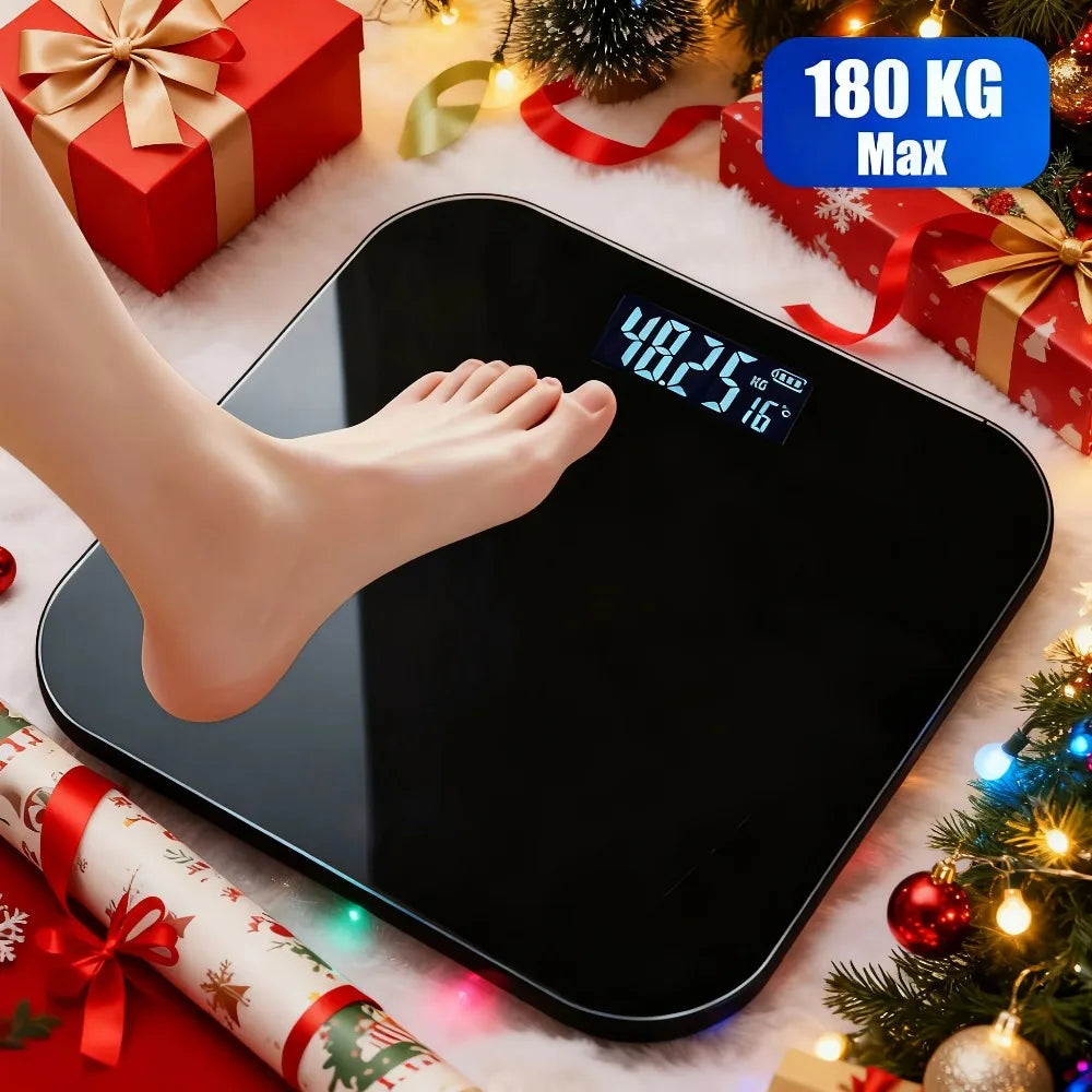 Precision Digital Bathroom Scale with Large LED Display Temperature Sensor kg Scale for Home Gym Daily Use