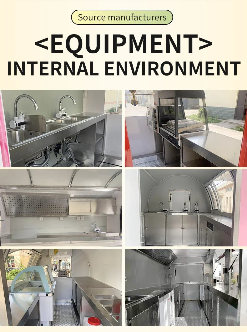 Commercial Hot Sale Food Truck Trailer Fully Equipped Multifunction Mobile Kitchen Customized