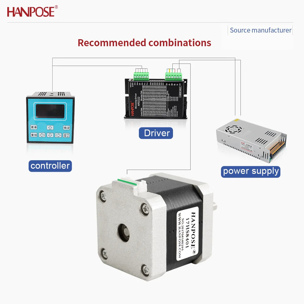 Precision stepper motor 3.24V 1.8A two-phase four wire NEMA17 17HS8401 Automation equipment Robot joint