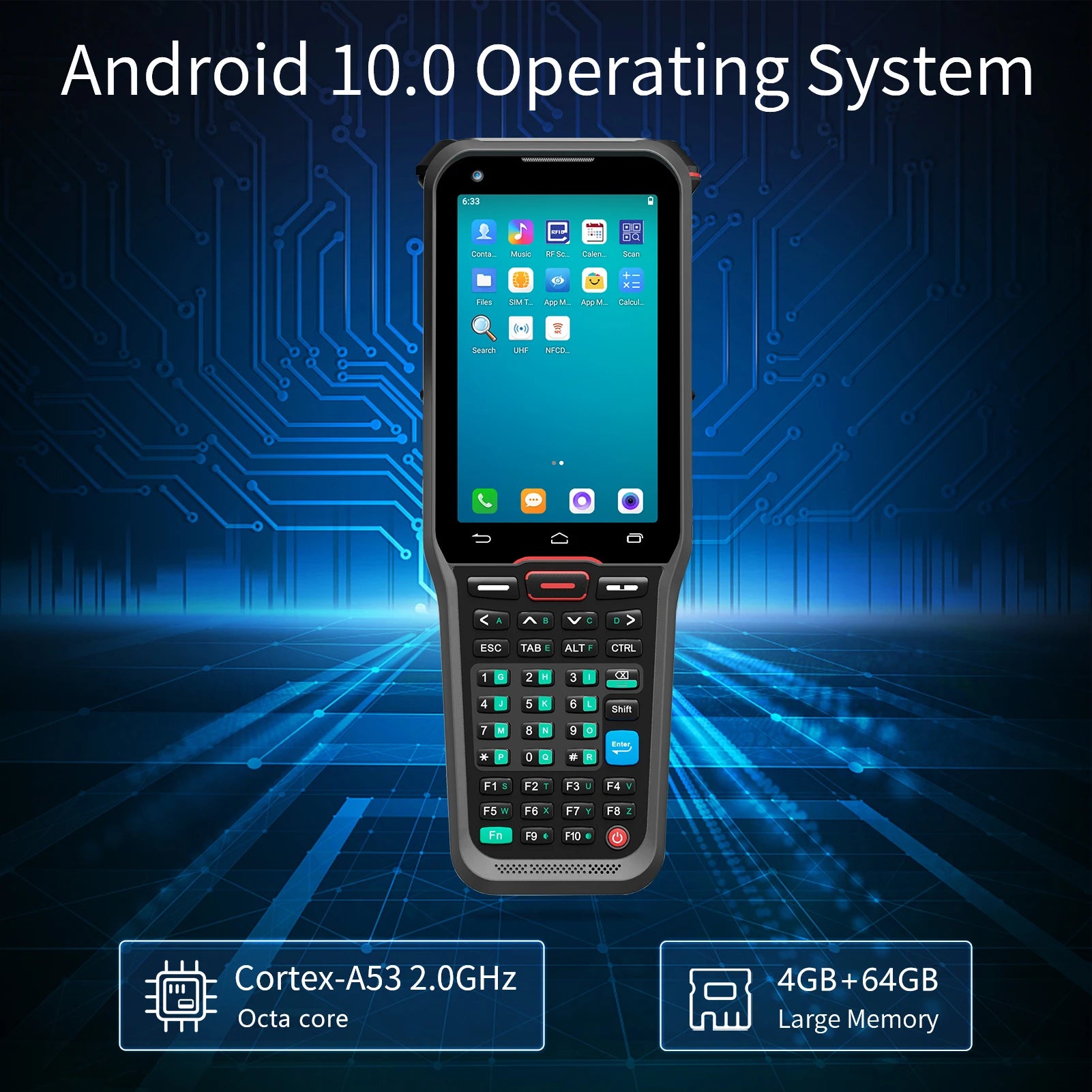 4.0 Inch Touchscreen Handheld  Wireless WiFi 4G Mobile Terminal PDA 2D Scan Engine Android 10.0 1D/2D/QR Barcode Scanner