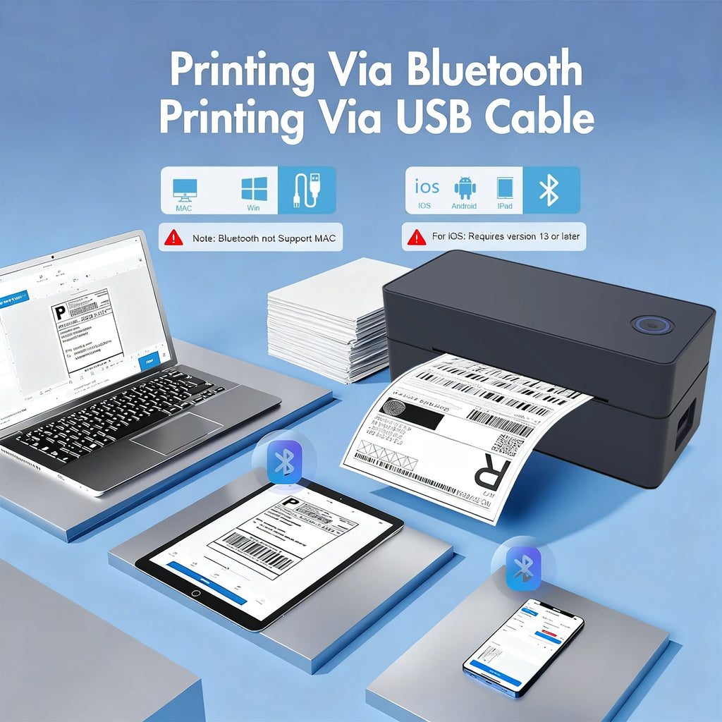 Bluetooth Thermal Printer4×6 Shipping Label Printer For Small Businesses,Desktop Thrmal Label Printers For Shipping Package