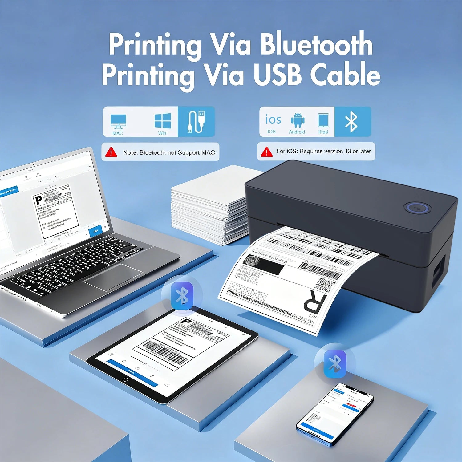 Bluetooth Thermal Printer4×6 Shipping Label Printer For Small Businesses,Desktop Thrmal Label Printers For Shipping Package