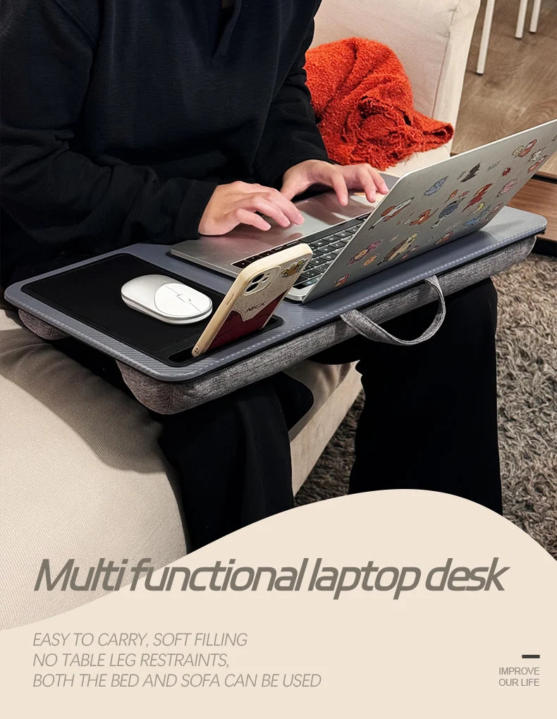 Home office laptop desk, tablet stand, mouse pad, phone stand, laptop desk, student bed desk, desktop height pad, lap desk