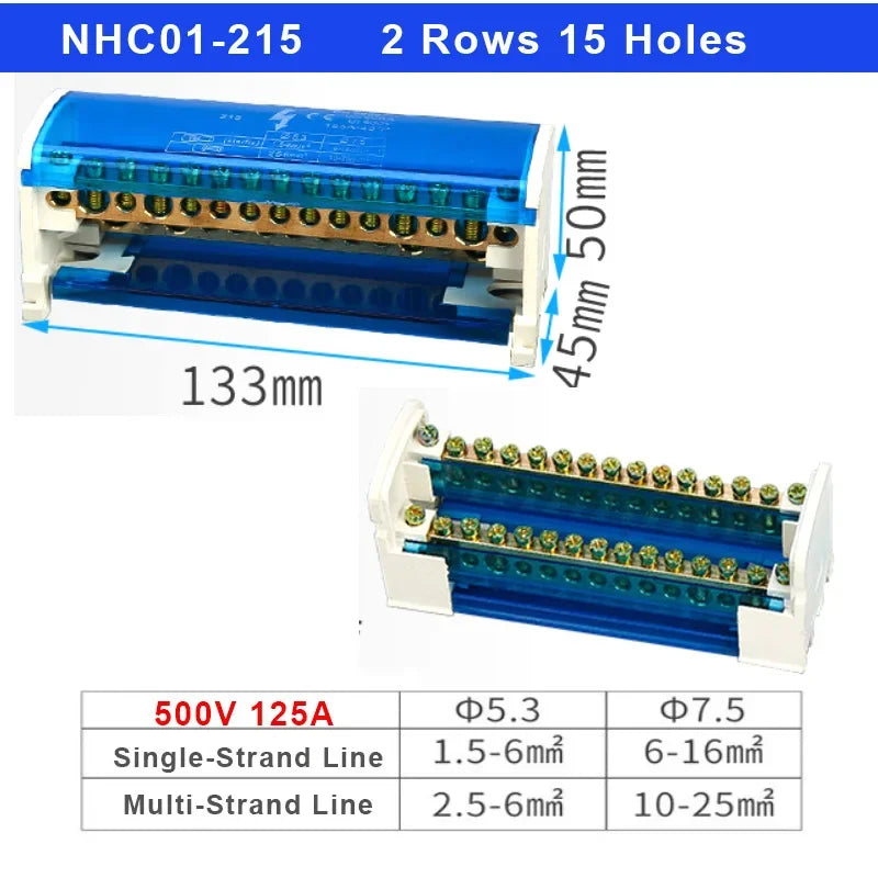 207 211 407 Din Rail Terminal Blocks Modular Screw Connection Power Distribution Block Box Universal Electric Wire Junction Box