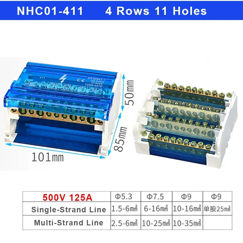 207 211 407 Din Rail Terminal Blocks Modular Screw Connection Power Distribution Block Box Universal Electric Wire Junction Box