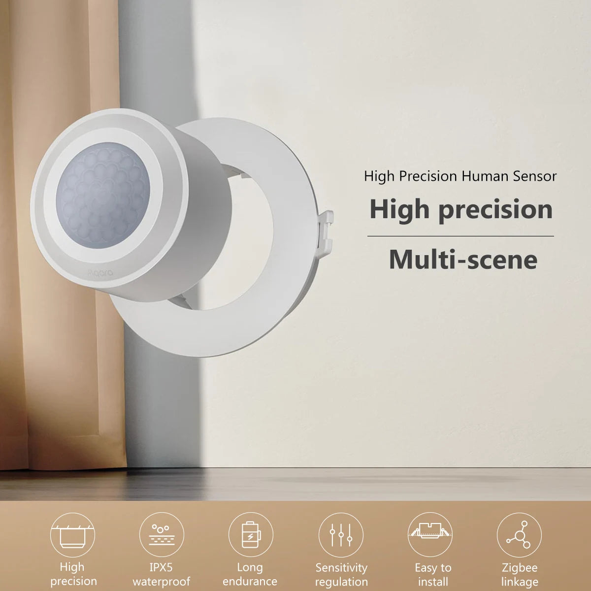 Original Aqara High Precision Human Sensor ZigBee 3.0 Body Sensor Motion Wireless Movement Connection IPX5 Waterproof for Aqara