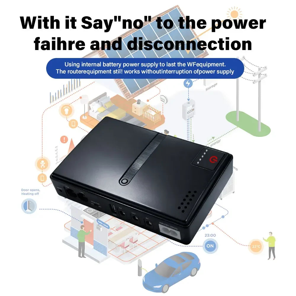 Battery Free 5V/9V/12V mini DC UPS Uninterruptible Power Supply, Suitable for Backup Power Supply of Routers/Modems/Security Cam