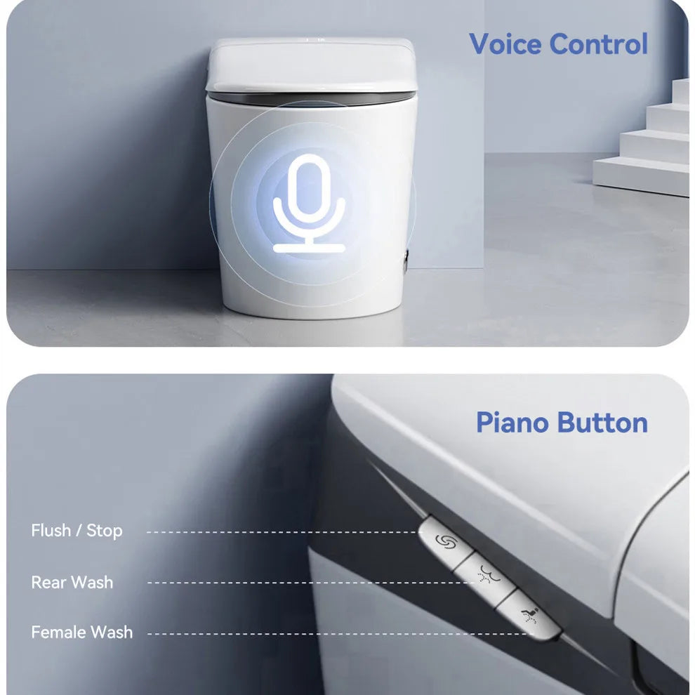 High-End Modern Foot Sensor Flush Innovation Floor Mounted Intelligent Commode Toilet Water Closet Intelligent Smart WC Toilet