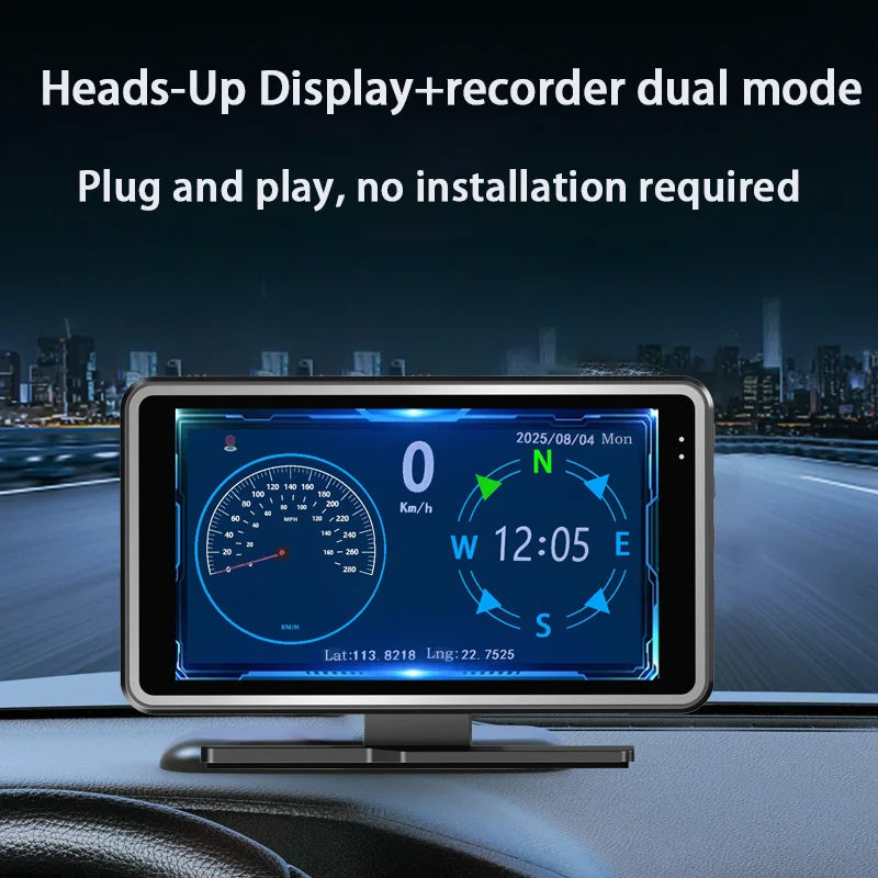 New Smart Car Built-in GPS Plug and Play HD Dash Cam Head-Up Display All-in-One with Wireless WiFi Connectivity