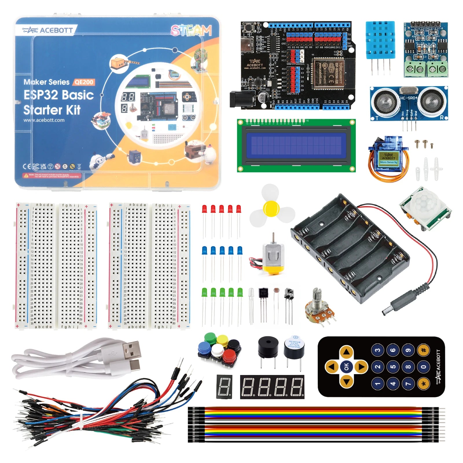 ACEBOTT Module Sensor DIY ESP32 Starter Kit Robot kit Learning Education Kit for Arduino