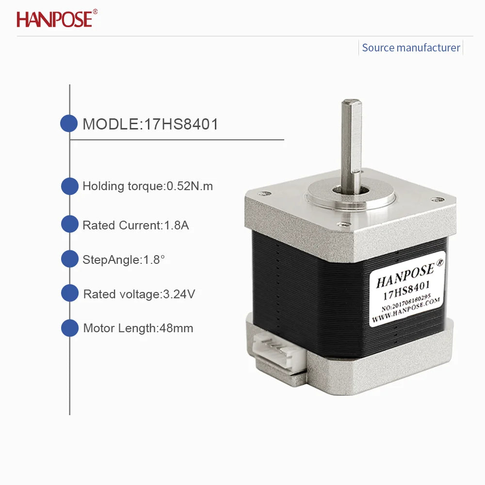 Precision stepper motor 3.24V 1.8A two-phase four wire NEMA17 17HS8401 Automation equipment Robot joint