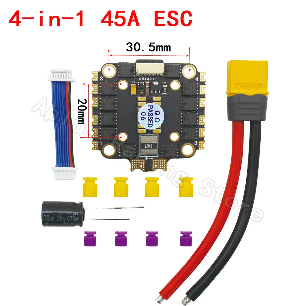 HAKRC 32BIT 40A 60A BLHeli-32 4in 1 ESC Speed Controller 8BIT 15A 25A 35A 45A BLHeli-S DShot150/300/600 STM32F051 Advanced PCB