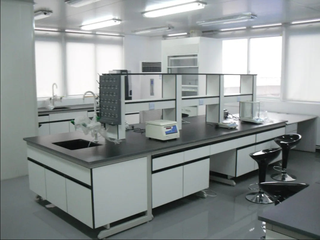 Hot Selling Lab Furniture Laboratory Metal Bench With Wood Cabinet For School