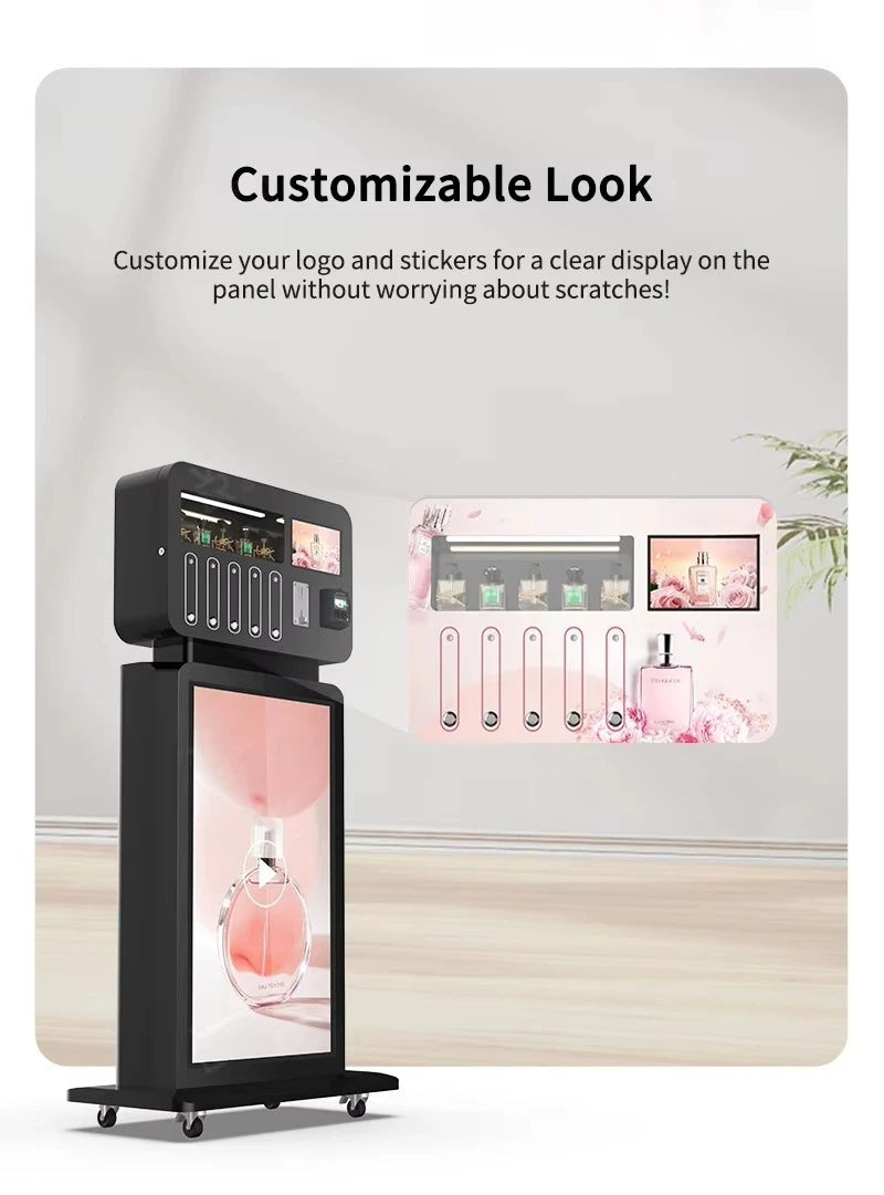 High Efficiency Customized Commercial Street Freestanding Perfume Spraying Fully Automatic Vending Machine