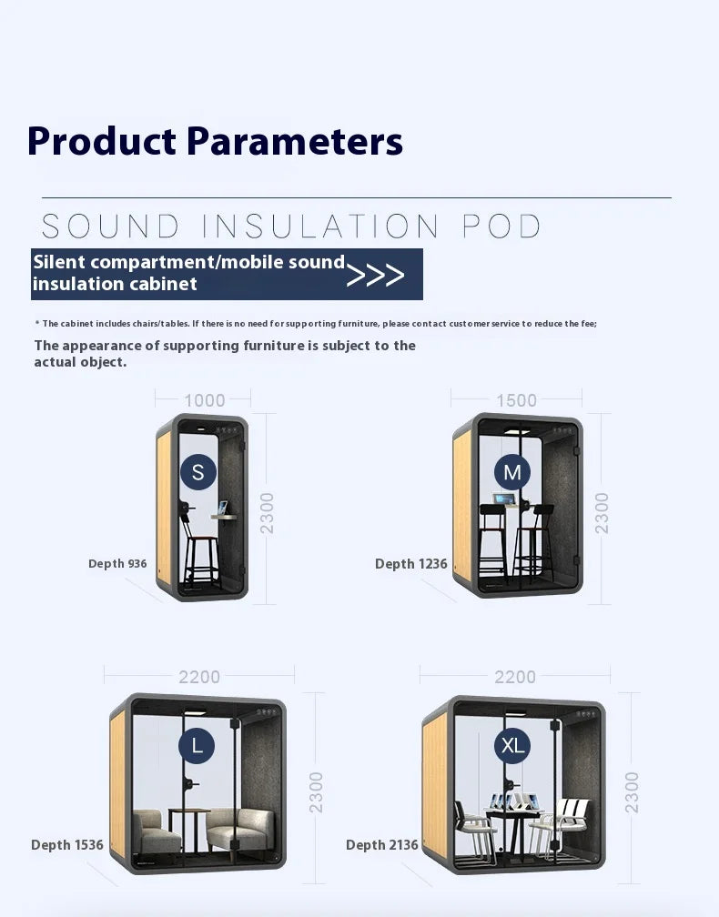 Customized Portable Office Pods Indoor Sound Proof Soundproof Booth Furniture Noise Insulation Phone Booth For Open Office Space