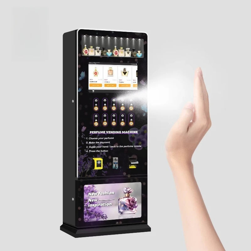 High Efficiency Customized Commercial Street Freestanding Perfume Spraying Fully Automatic Vending Machine