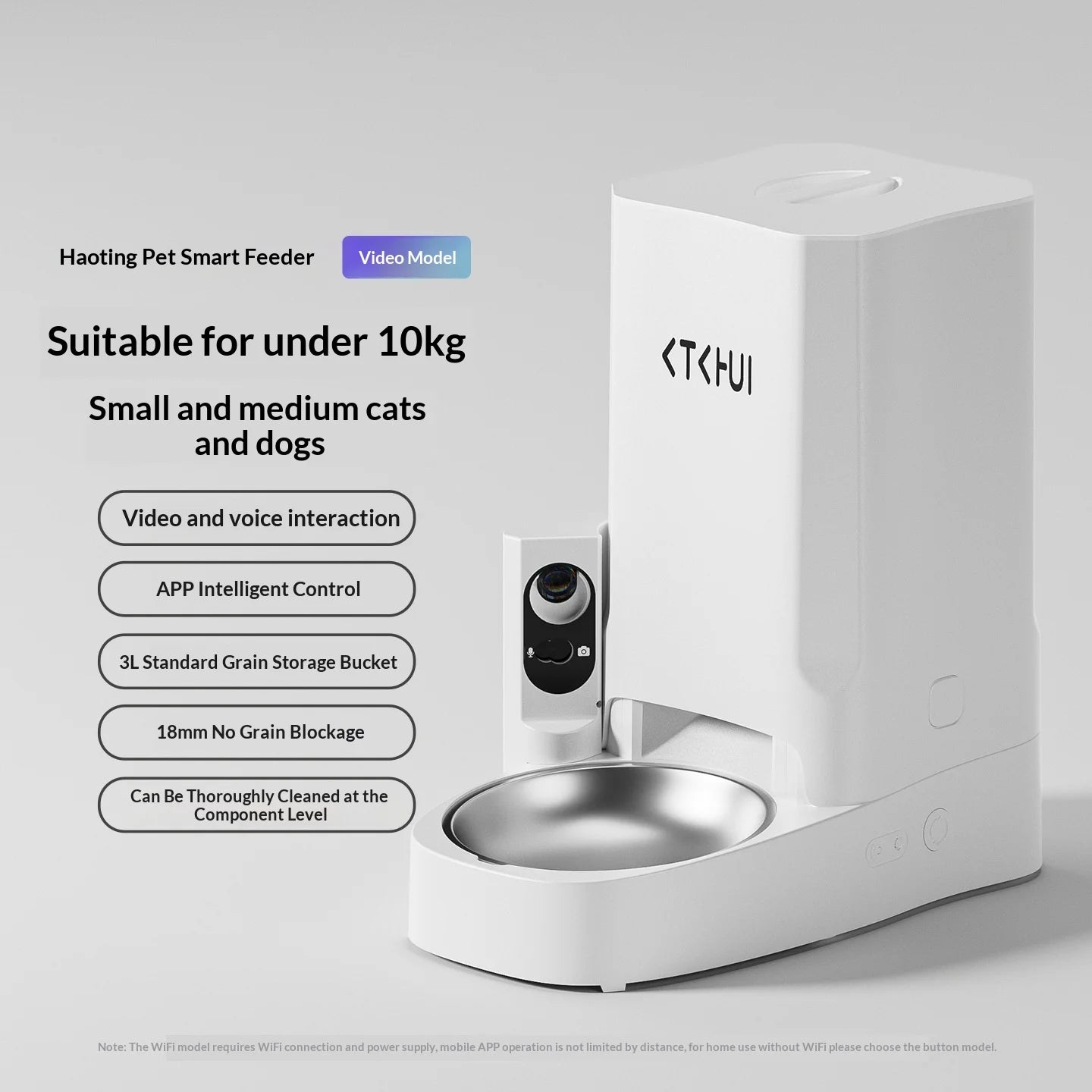 New Smart XL Capacity Pet Feeder with Wide-Angle Camera, Timed Portion Control for Cats & Dogs, APP Controlled Dispenser