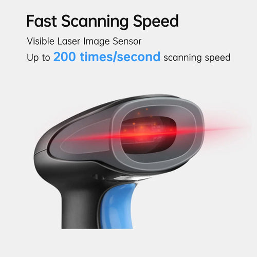 1D Laser Barcode Scanner With Buzzer and LED Indication Manual/Automatic Trigger USB Port Mobile Payment Wired Bar Code Reader