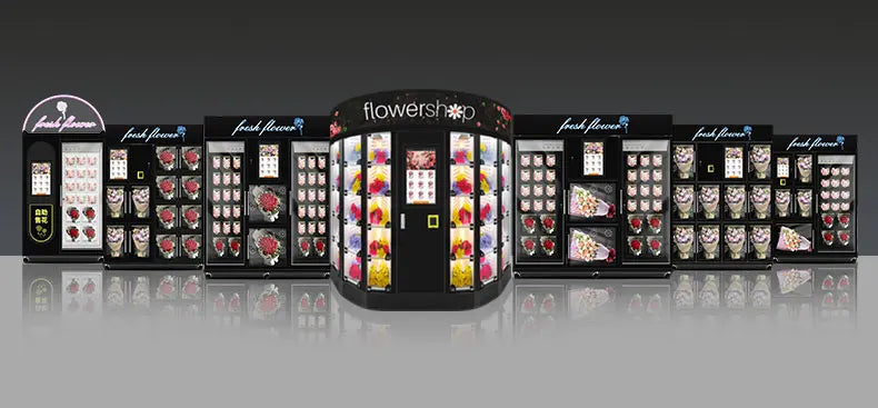 Automated Smart Flower Kiosk with Temperature Control Flower-Shaped Fresh Flowers Dispenser for Commercial Locations