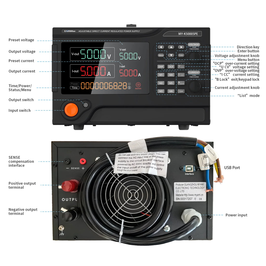 laboratory adjustable 800V 3A programmable dc power supply