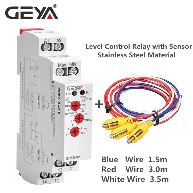 GEYA GRL8 Liquid Level Control Relay Electronic Liquid Level Controller 10A  AC/DC24V-240V