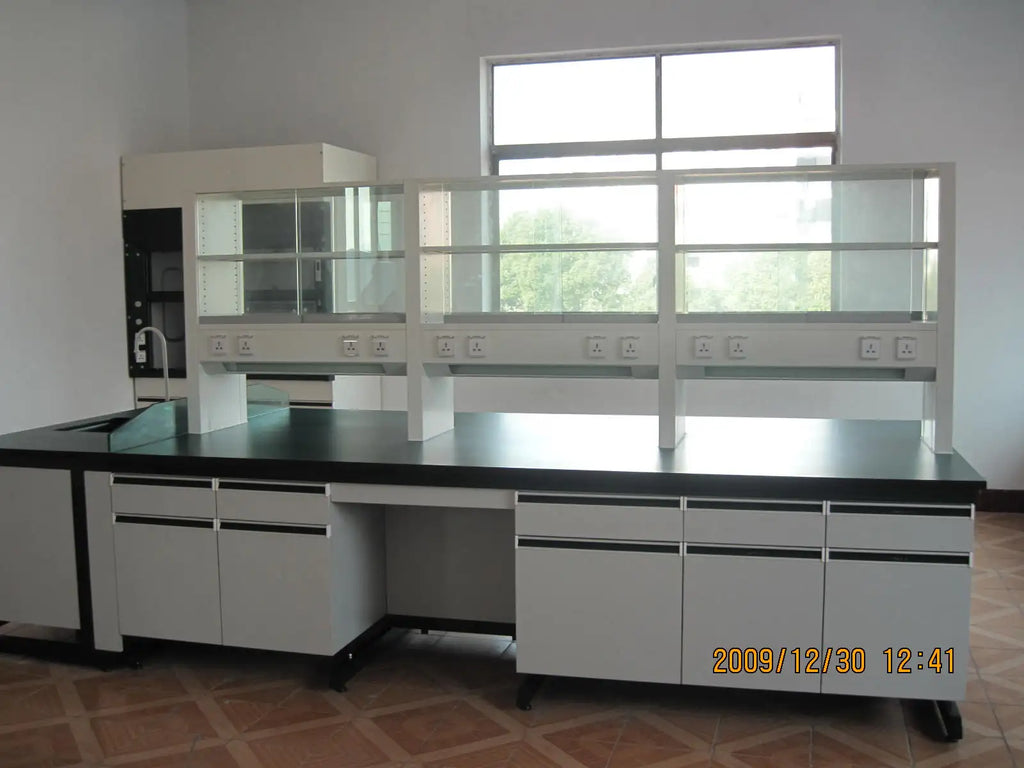Hot Selling Lab Furniture Laboratory Metal Bench With Wood Cabinet For School