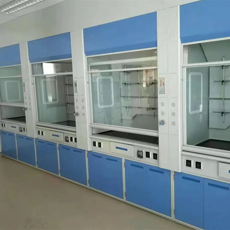 Modern Industrial Steel Laboratory Ventilation Hood Corrosion-Resistant Ducted Fume Chamber Hospital Biology Factory University