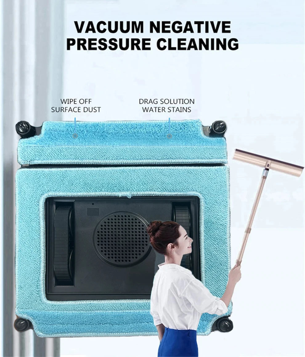 Robot Window Cleaner Purerobo W-V1S With Vibration&Dual Water Spray，High Vacuum Suction，Home Glass Cleaning Window Cleaner Robot