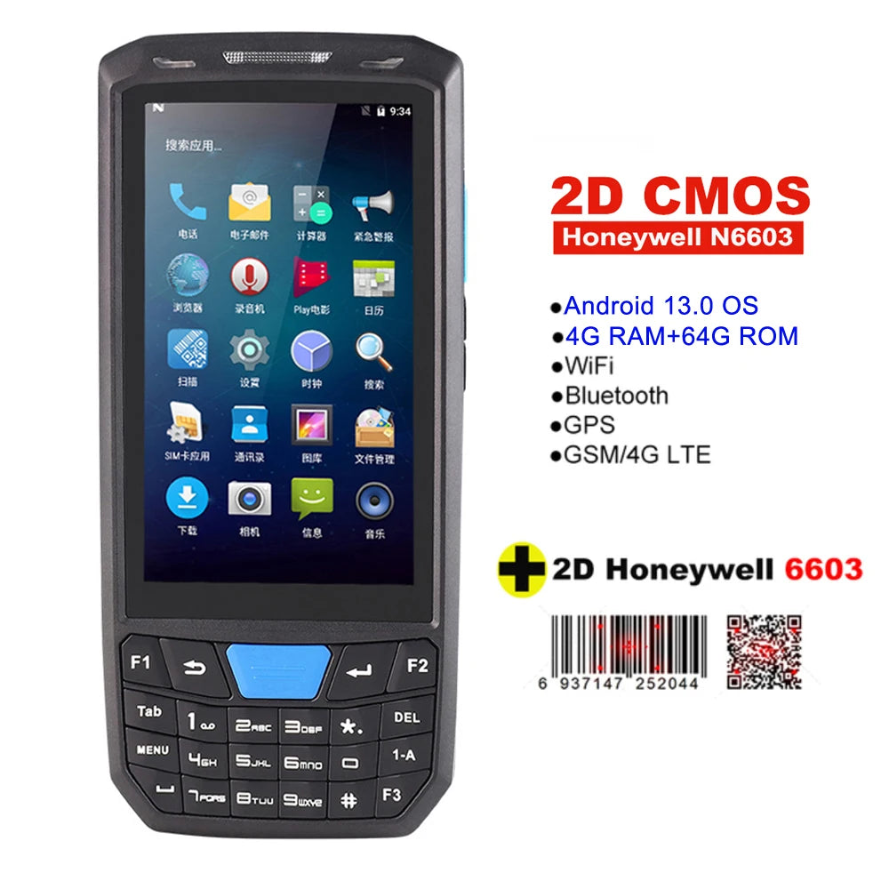 RUGLINE PDA Android Handheld Terminal Honeywell Barcode Scanner 1D 2D QR Portable Data Collector Terminal Device With 4G NFC