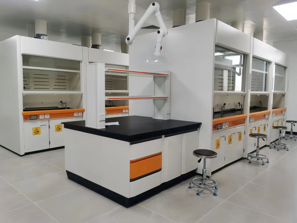 Chemical Resistance Laboratory Furniture Lab Benches Work Bench Lab Workstation With Shelves And Sink