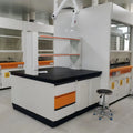 Chemical Resistance Laboratory Furniture Lab Benches Work Bench Lab Workstation With Shelves And Sink