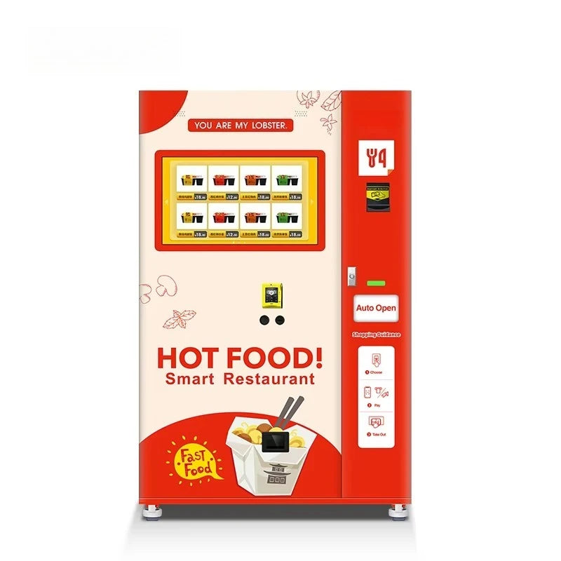 Customized Commercial Robot Warm Hot Food Self Service Hamburger Sandwich Vending Machine Touch Screen