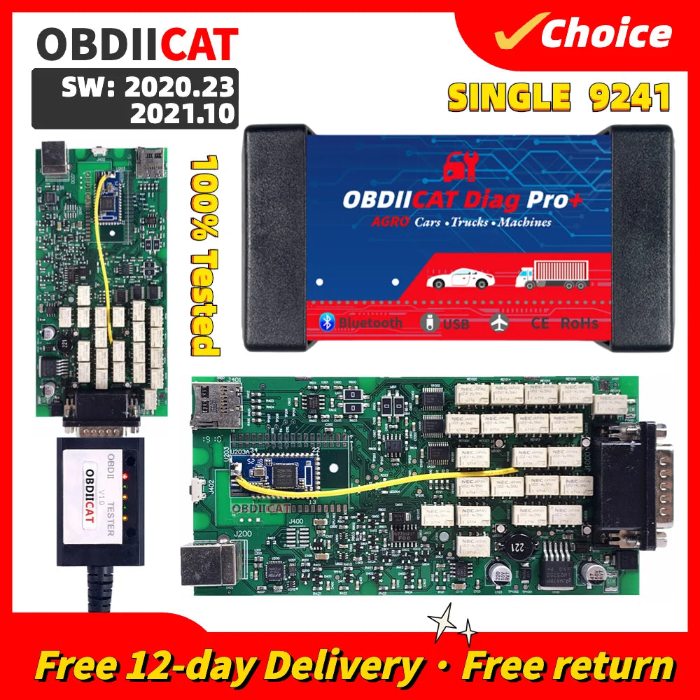 A+++Quality New Multidiag Pro TCS V3.0 NEC Relays 9241A Chip Bluetooth OBDIICAT VCI TCS OBD2 Car/Truck Diagnostic-Tool Scanner