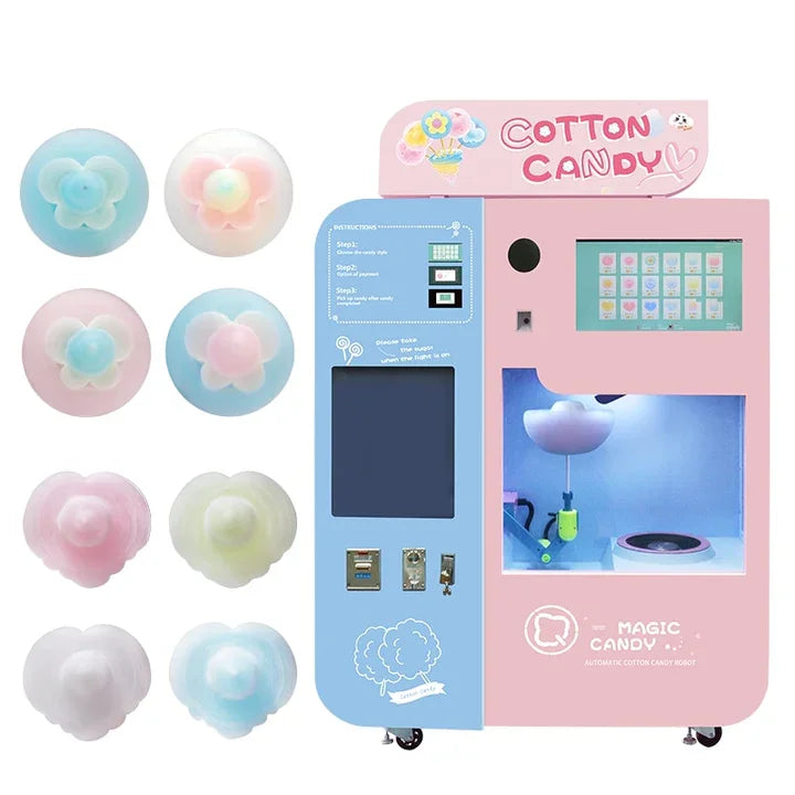 Customized Coin Operated Cotton Candy Vending Machine Automatic Commercial High Profit Mall Business Hot Sale