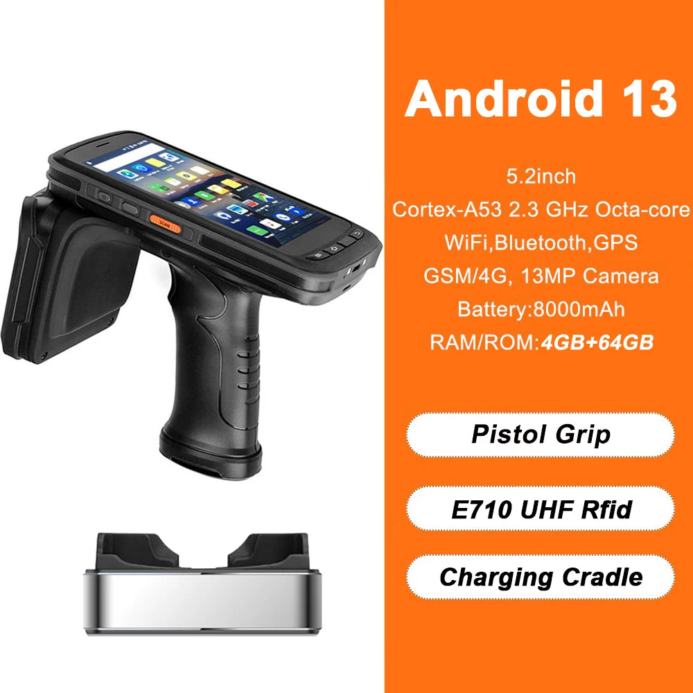 Portable Logistics Handheld PDA Android 13 4G RAM 64G ROM Barcode Scanner 4G LTE WiFi Rugged Data Collector Chainway C72