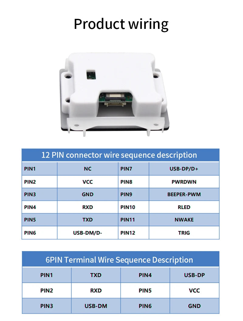 Scanning Module Bar Code Scanner USB Uart Embedded 1D 2D Barcode Reader QRCode Scanner Module for Vending machine Access Control