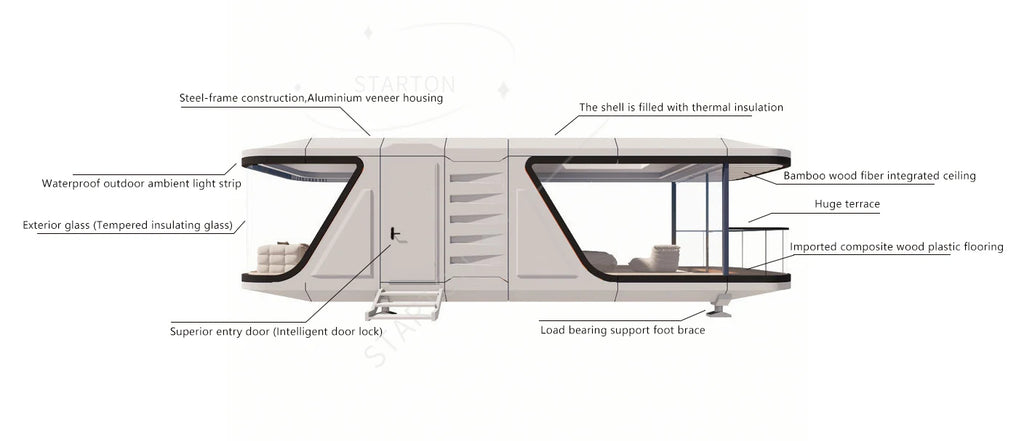 High Quality Mobile House Party Tent Outdoor Prefab Office Pod Container House Space Capsule House