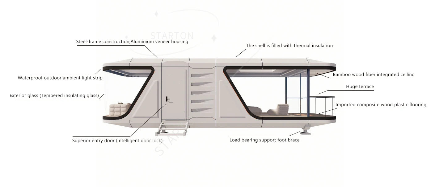 High Quality Mobile House Party Tent Outdoor Prefab Office Pod Container House Space Capsule House