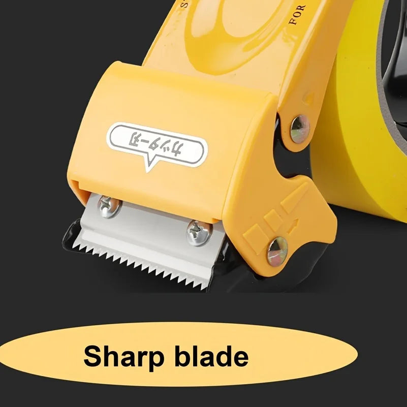 Heavy duty handheld packaging tape dispenser, automatic cutting and sealing, metal structure,used for efficient sealing of boxes