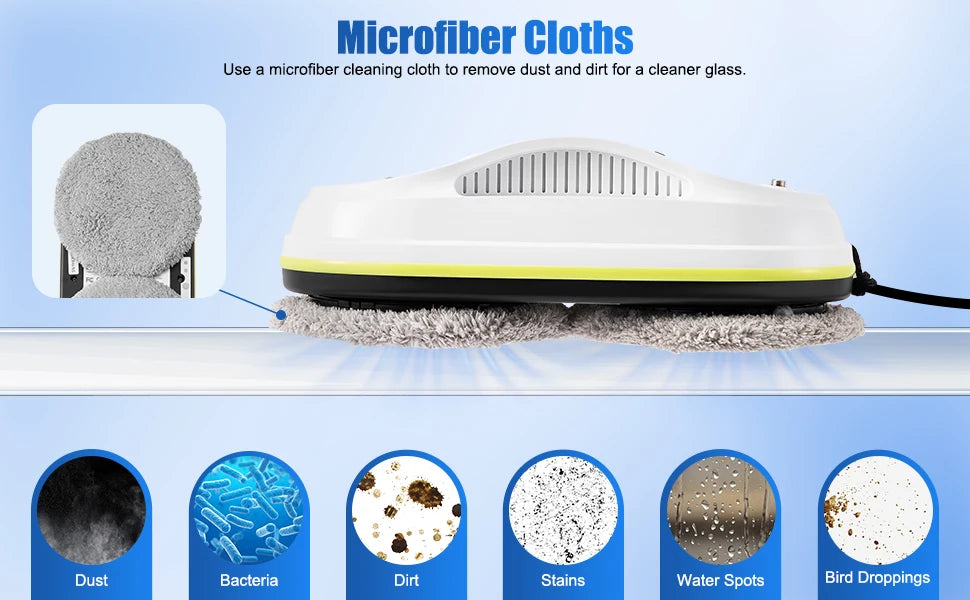 2026 New Upgrade 5600Pa Intelligent Window Cleaning Robot, Multiple Safety System Glass Cleaners for High-Rise Windows Ceiling