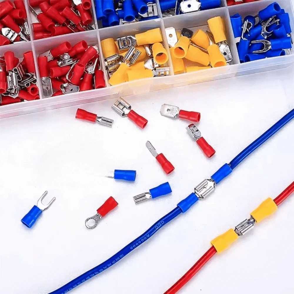 280pcs Multicolor Wire Terminal Tinplate OT Type Cold Pressure Terminal Set Round Lug Bare Nose Lugs Circular Crimping Terminal