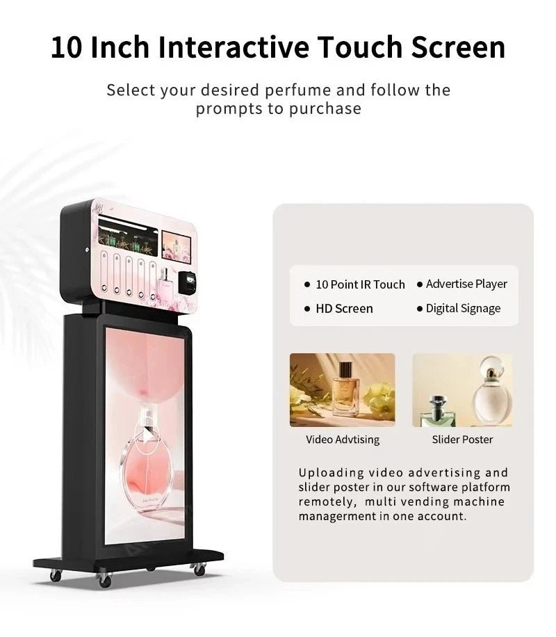 High Efficiency Customized Commercial Street Freestanding Perfume Spraying Fully Automatic Vending Machine